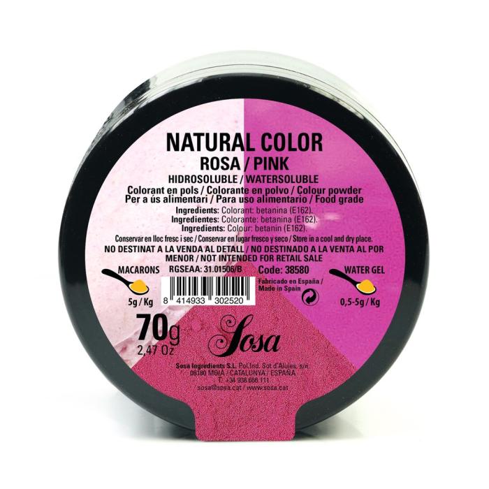 PINK FOOD COLOURING SOSA - 70G COLORANT NATUREL ROSE SOSA - 70G