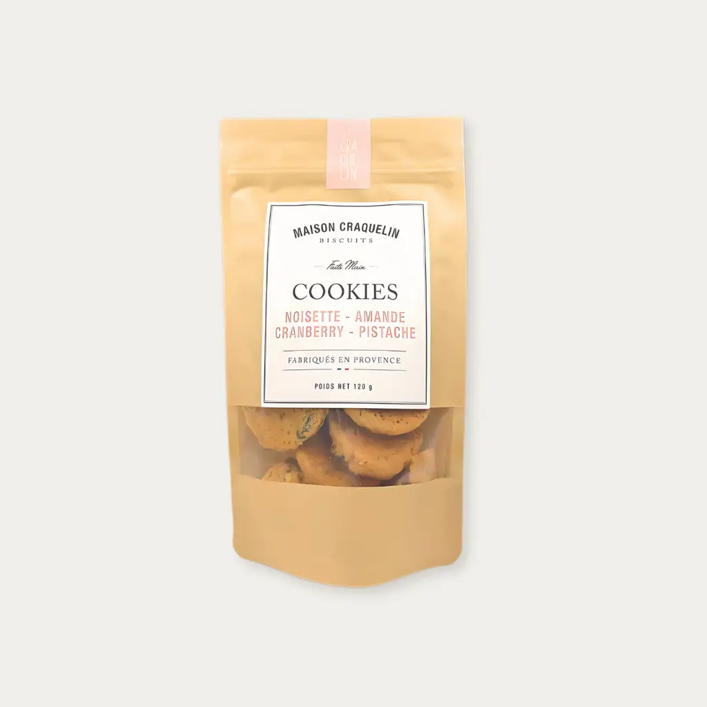 HAZELNUT-ALMOND-CRANBERRY-PISTACHIO COOKIES 180G COOKIES NOISETTE-AMANDE-CRANBERRY-PISTACHE 180G