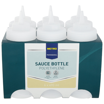 TRANSPARENT SAUCE DISPENSER- 49CL X 6 DISTRIBUTEUR DE SAUCE TRANSPARENT- 49 CL X 6