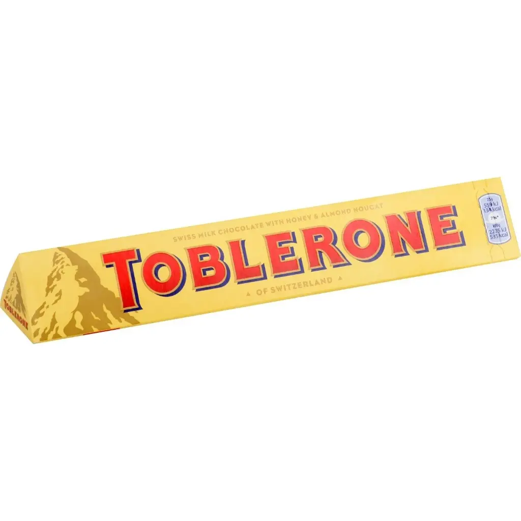 TOBLERONE CHOCOLATE BAR - 100 G - BONBONS CHOCOLAT LAIT NOUGAT TOUBLERONE - 100 G