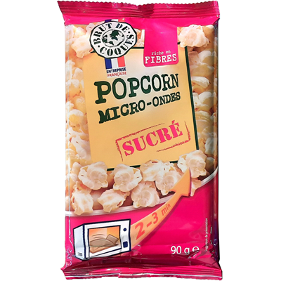 BRUT DE COQUES MAIS POUR MICRO - ONDES POPCORN SUCRE - 90 g