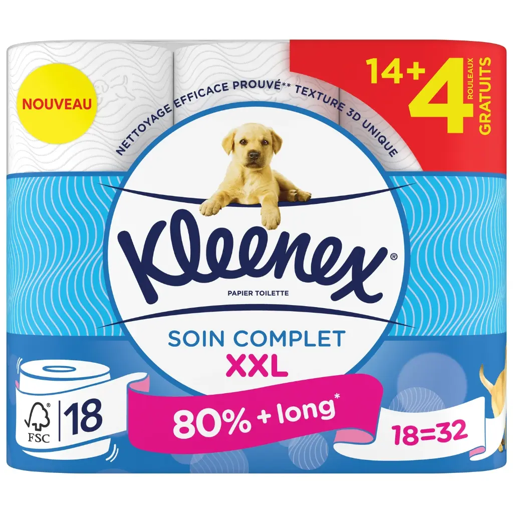 TOILET PAPER KLEENEX-18 ROULEAUX PAPIER TOILETTE KLEENEX-18 ROLLS