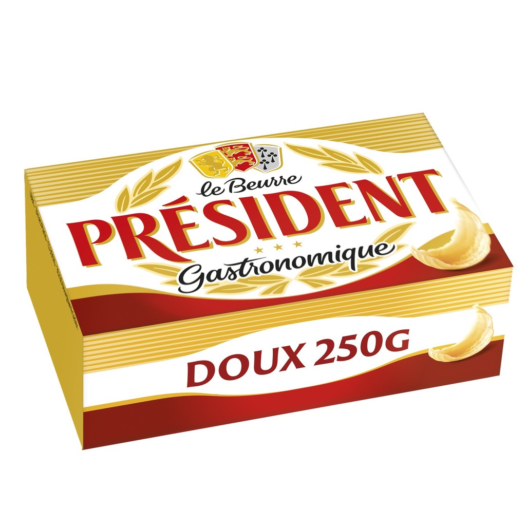 BUTTER UNSALTED PRESIDENT-250G BEURRE DOUX PRESIDENT-250G 