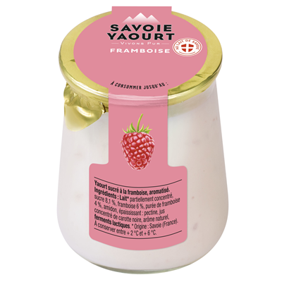 YAOURT BRASSE FRAMBOISE 125GR - YOGHURT RASPBERRY