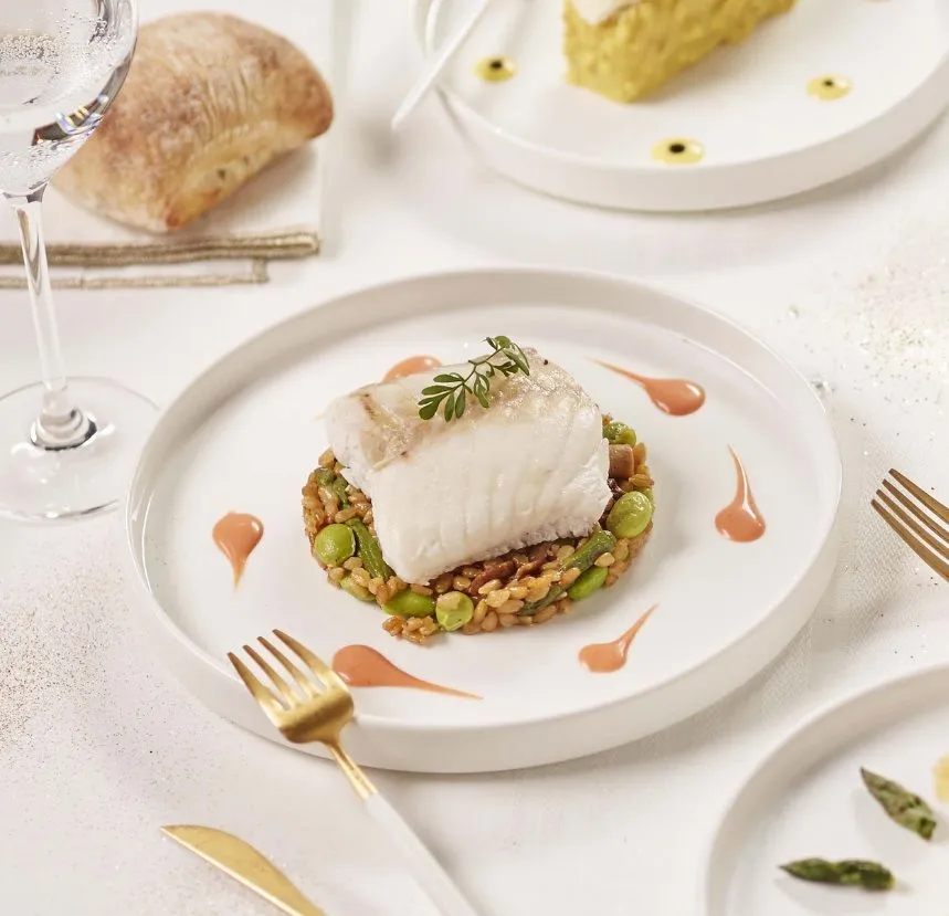 PAN-FRIED EINKORN WITH ASPARAGUS AND MORELS - 1KG POÊLÉE DE PETIT ÉPEAUTRE, ASPERGE ET MORILLE - 1KG 