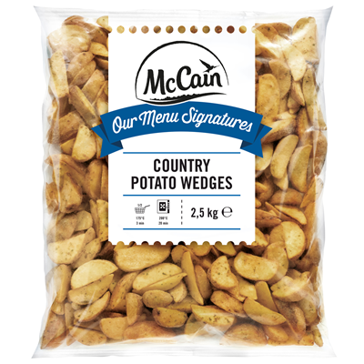 FROZEN POTAT WEDGES-2.5 KG WEDGES ASSAISSONNES A/PEAU-2.5KG