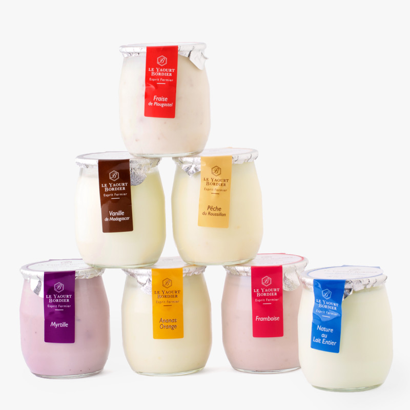 YOGHURT MIXED FLAVOURS GLASS BORDIER - 125G YAOURT AUX FRUITS VERRE BORDIER - 125G
