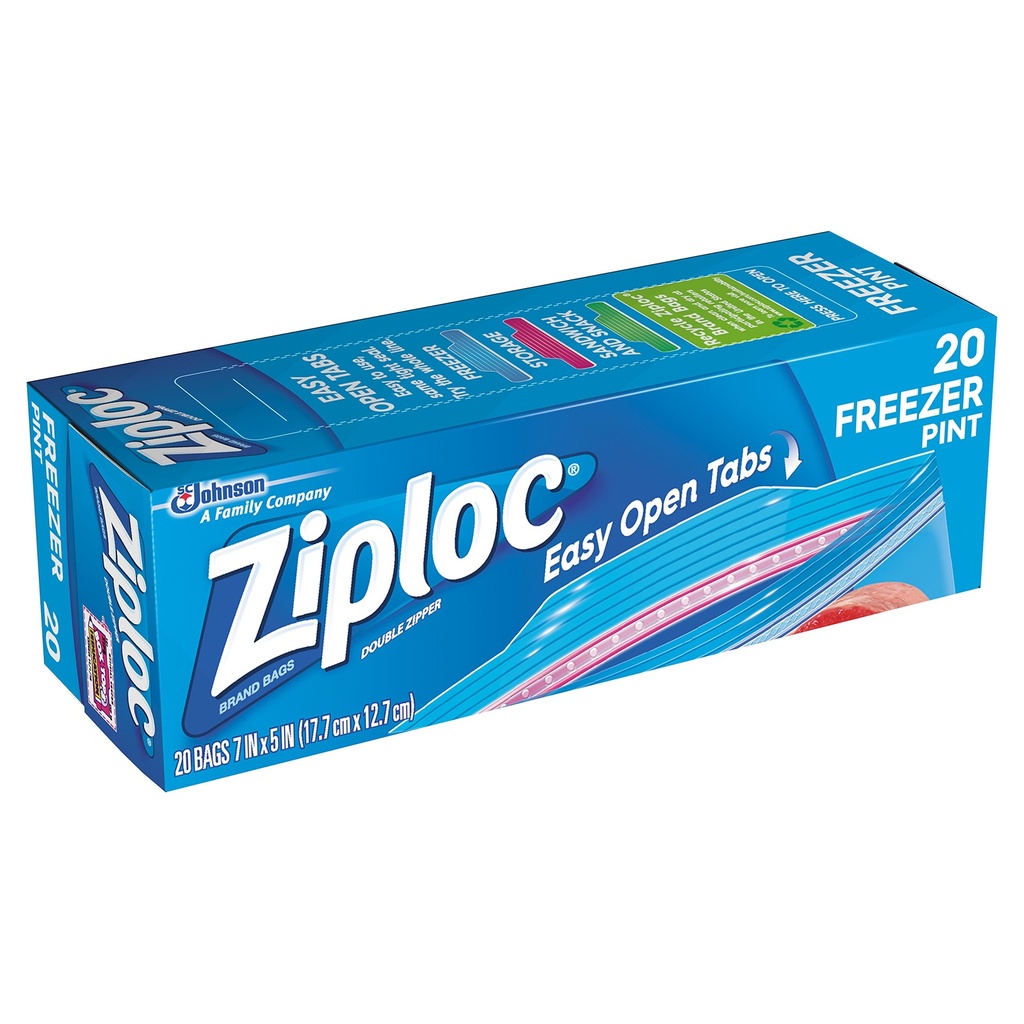 ZIPLOC BAGS SMALL - PACK OF 20 SACS DE CONGELATION ZIPLOC PETIT - PACK DE 20