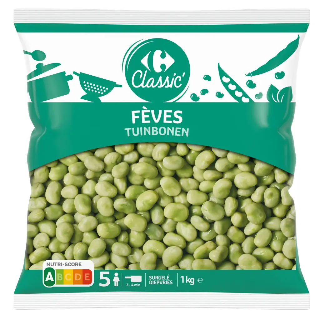 FROZEN BROAD BEANS PEELED - KG FEVES FINES PELEES - KG