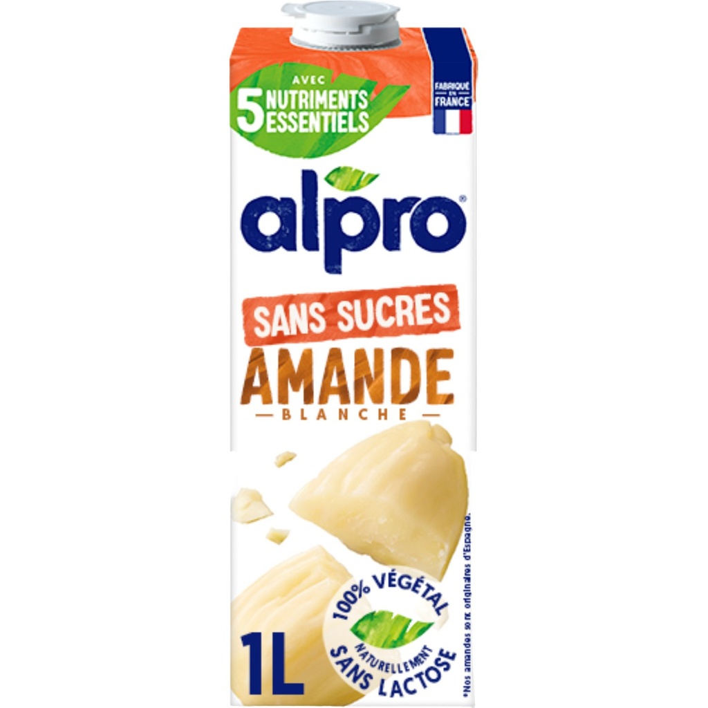 ALMOND MILK SUGAR FREE ALPRO - 1L LAIT AMANDE SANS SUCRE ALPRO - 1L