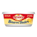 BUTTER SPREADBLE UNSALTED PRESIDENT - 250G BEURRE DOUX TENDRE PRESIDENT - 250G