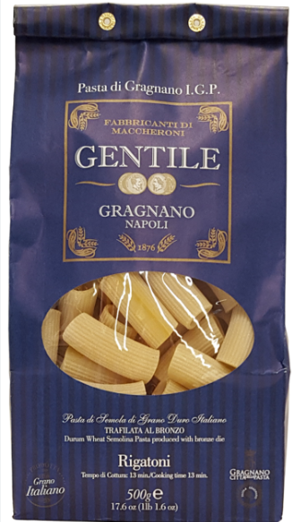 RIGATONI PASTA GENTILLE 500G - PATE RIGATONI GENTILLE 500G 