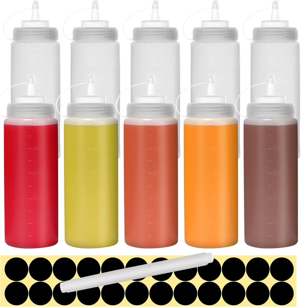SQUEEZE BOTTLES HAPPYBASE 500ML X10 BOUTEILLES SQUEEZE HAPPYBASE 500ML X10