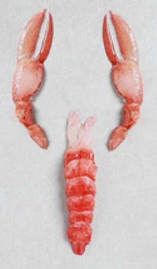 RAW EUROPEAN LOBSTER SHELLED HPP-130/150G TAIL+2CLAWS HOMARD EUROPÉEN CRU DÉCORTIQUÉ HPP-130/150G QUEUE+2 PINCES