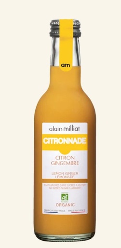 [ALAINJUS017] LEMON GINGER LEMONADE ORGANIC ALAIN MILLIAT - 25CL CITRONNADE CITRON GINGEMBRE BIO ALAIN MILLIAT - 25CL