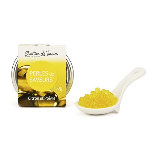 [ALG003] LEMON PEPPER PEARLS  CHRISTINE LETENNIER PERLES CITRON POIVRE   CHRISTINE LETENNIER