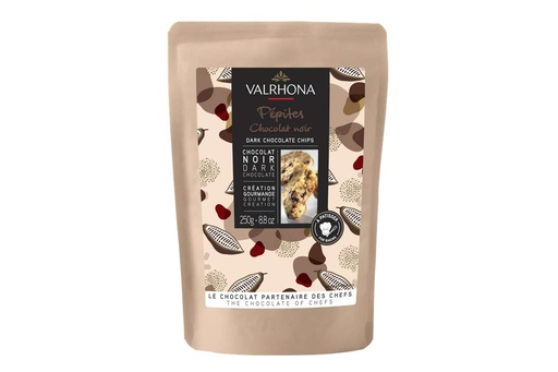 [CHCLT019] VALRHONA CHOCOLATE CHIPS DARK - 250G VALRHONA CHOCOLAT PEPITE NOIR - 250G