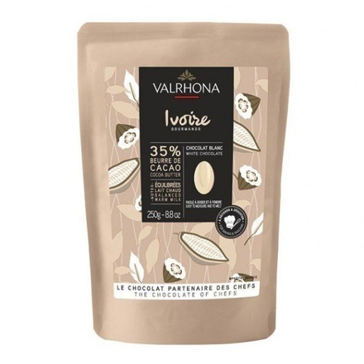 [CHCLT063] VALRHONA WHITE CHOCOLATE IVOIRE - 250G VALRHONA CHOCOLAT BLANC IVOIRE - 250G