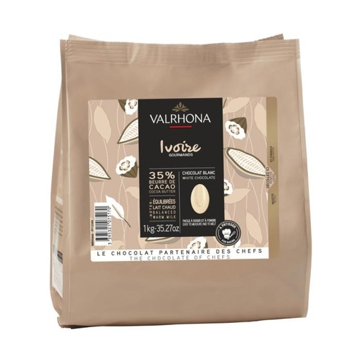 [CHCLT006] VALRHONA WHITE IVOIRE 35% - 1KG CHOCOLAT IVOIRE BLANC 35% - 1KG