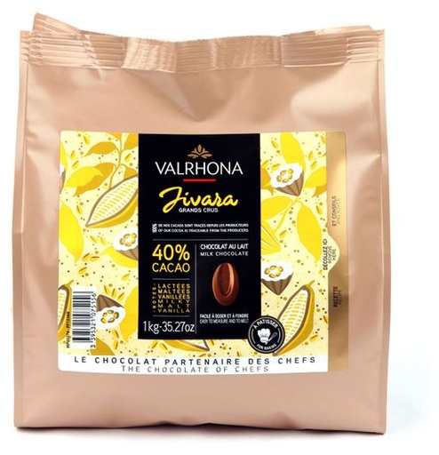 [CHCLT012] VALRHONA JIVARA MILK 40% - 1KG VALRHONA JIVARA LACTEE 40% - 1KG