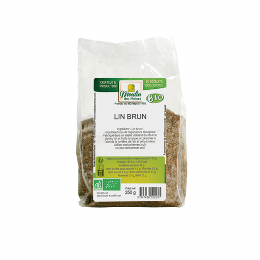 [ORGANIC049] FLAX SEED BROWN - 250GR GRAINES DE LIN - 250GR