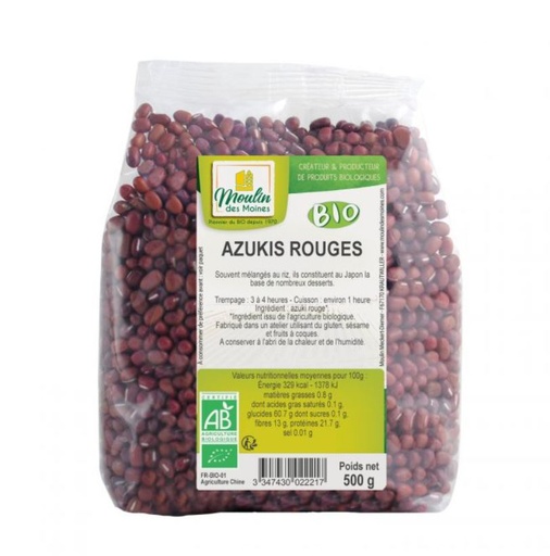 [ORGANIC028] ORGANIC AZUKIS RED BEANS - 500GR AZUKI ROUGE BIO 500GR