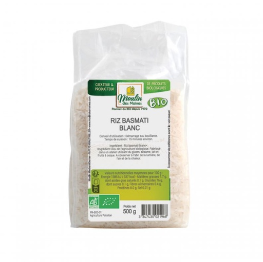 [ORGANIC022] ORGANIC BASMATI RICE - 500GR RIZ BASMATI BIO - 500GR