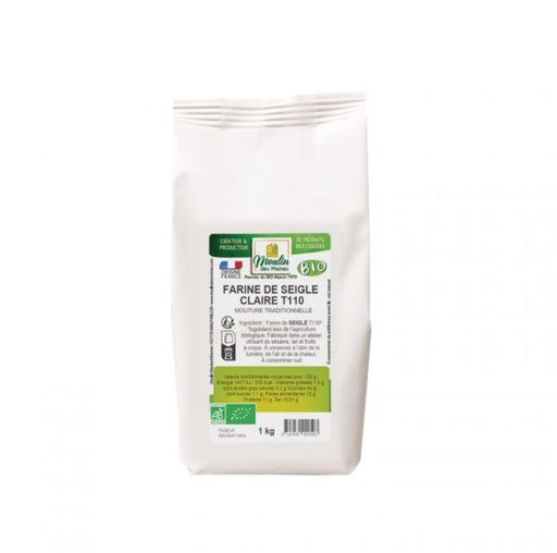 [ORGANIC017] ORGANIC RYE FLOUR T110 - 1KG FARINE SEIGLE CLAIRE T110 BIO - 1KG