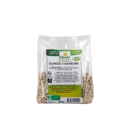 [ORGANIC037] ORGANIC MIX QUINOA - 250GR QUINOA AUX TROIS SAVEURS BIO - 250G