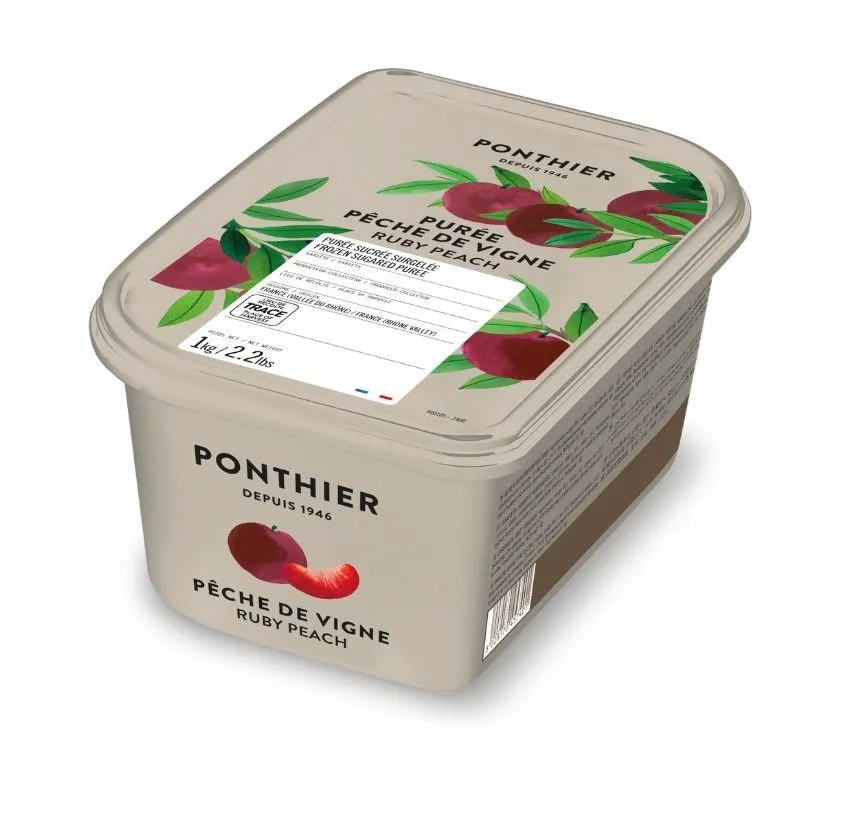 VINE PEACH PUREE PONTHIER - 1KG PUREE DE PECHE VIGNE - 1KG