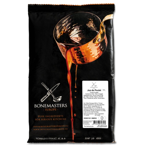 [BONEMASTER03] CHICKEN JUS "BONEMASTERS" FROZEN 1 KG -JUS POULET "BONEMASTERS" SURGELE 1 KG