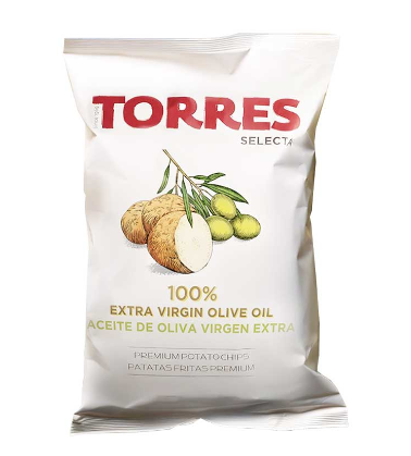 [SNK060] PREMIUM CHIPS OLIVE TORRES 50G CHIPS À HUILE D'OLIVE VIERGE EXTRA, 40G
