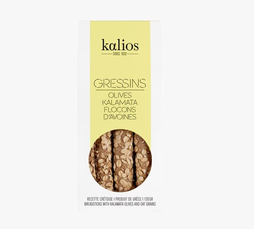 [KALIOS24] GRISSINI KALAMATA & OATS - 120GR - GRESSINS OLIVES KALAMATA ET AVOINE -120GR