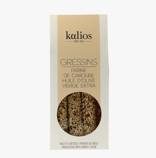 [KALIOS25] GRISSINI CAROB FLOUR OLIVE OIL- 120GR - GRESSINS FARINE DE CAROUBE HUILE OLIVE-120GR 