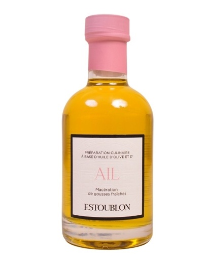 [ESTOUBLON20] HUILES D’OLIVE AROMATISÉES A L'AIL-20CL-GARLIC FLAVOURED OLIVE OILS-20CL-