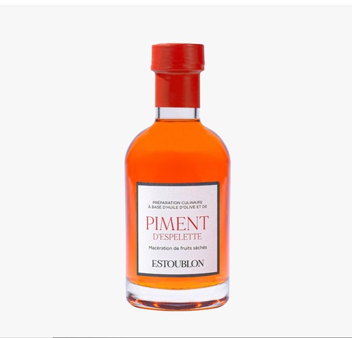 [ESTOUBLON22] OLIVE OIL FLAVORED WITH ESPELETTE PEPPER 20CL -HUILE D'OLIVE AROMATISEES AU PIMENT D'ESPELETTE 20CL