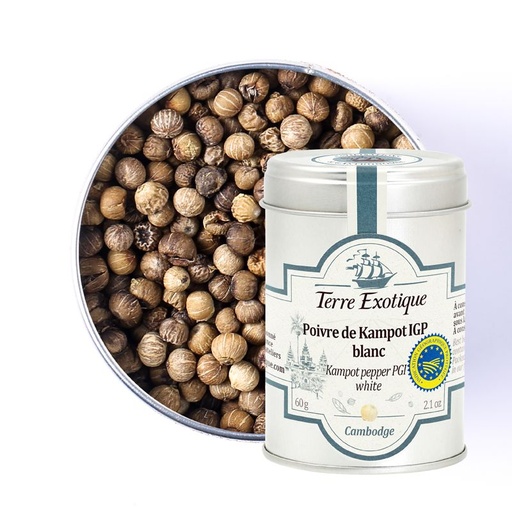 [KEREX021] POIVRE DE KAMPOT BLANC 60G - WHITE KAMPOT PEPPER - 60G