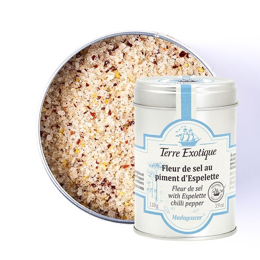 [KEREX081] FLEUR DE SEL AU PIMENT D'ESPELETTE 110G - FLEUR DE SEL WITH CHILI PEPPER 110G